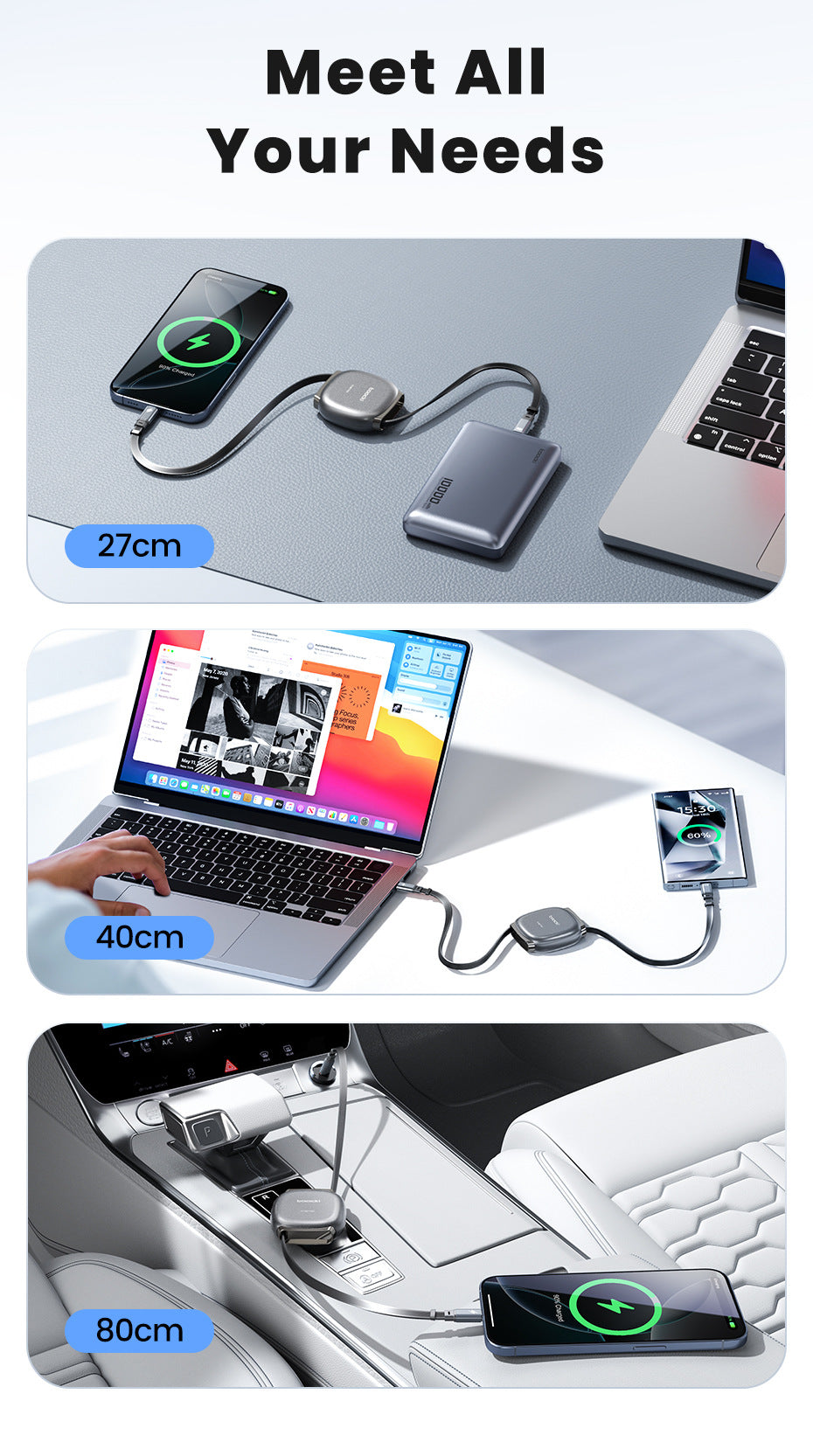 Toocki Retractable Phone Data Cable